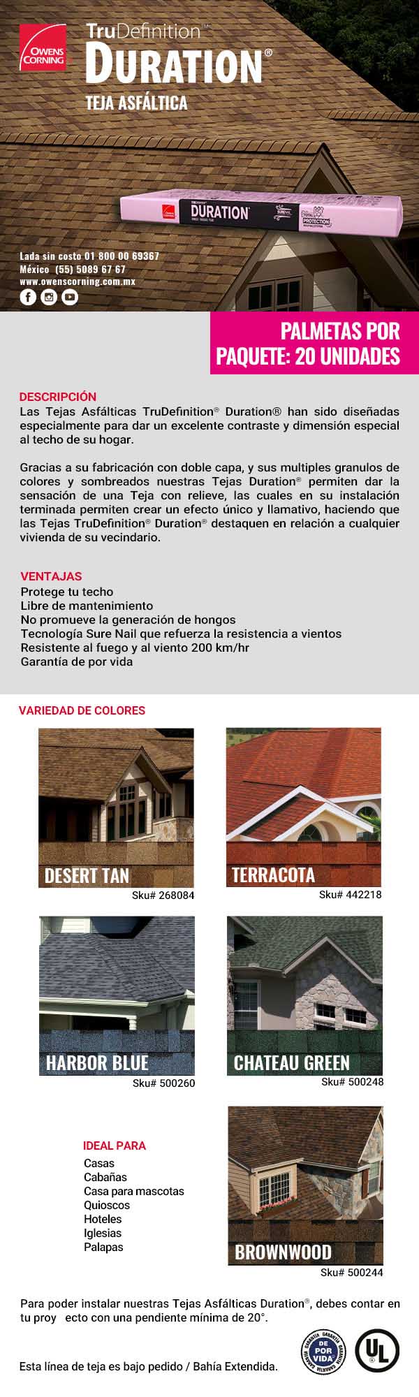 Teja Asfaltica Owens Corning